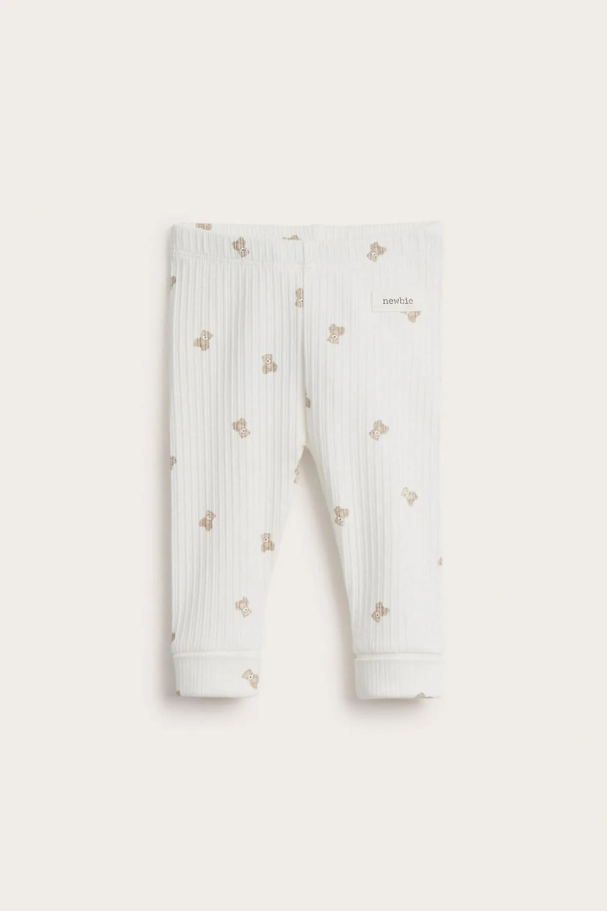 Leggingsit, jossa nallekarhukuvio | Luonnonvalkoinen | Vauvat | Newbie