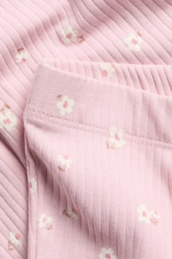 Levenevät ribatut leggingsit | Vaaleanpunainen | Lapset | Kappahl