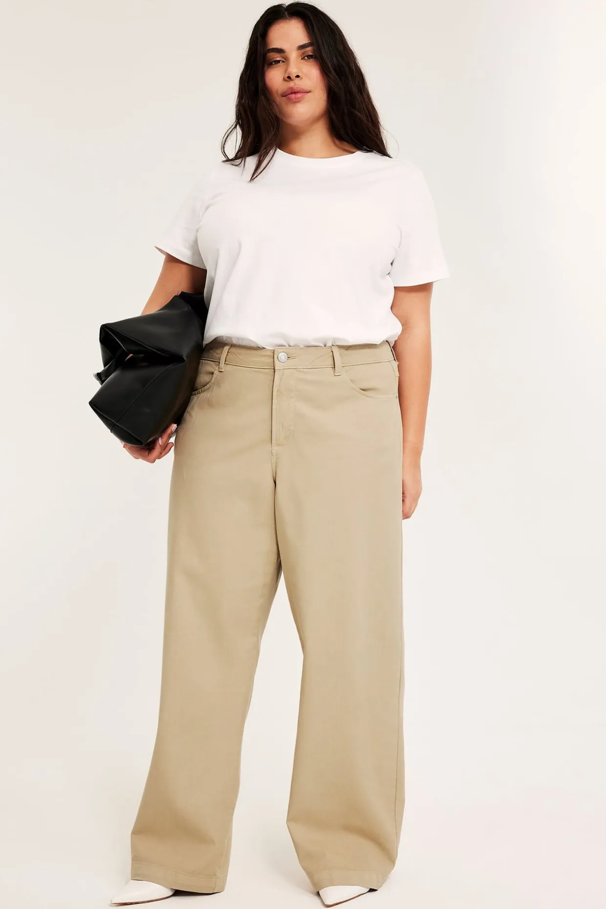 Leveät housut | Beige | Naiset | Kappahl