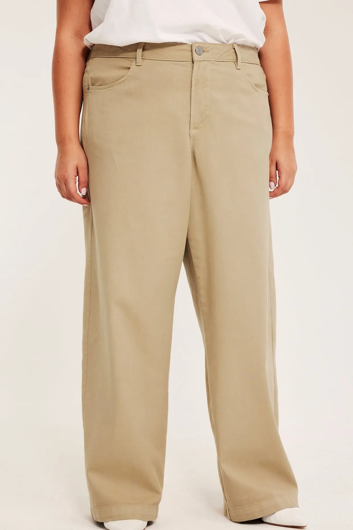 Leveät housut | Beige | Naiset | Kappahl