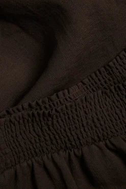 Leveät housut viskoosisekoitteesta | Tummanruskea | Naiset | Kappahl