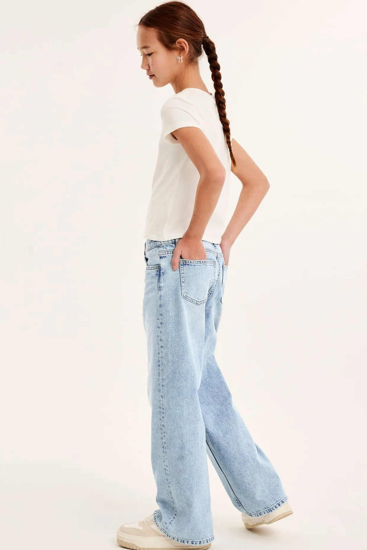 Loose jeans low waist | Vaalea denim | Lapset | Kappahl