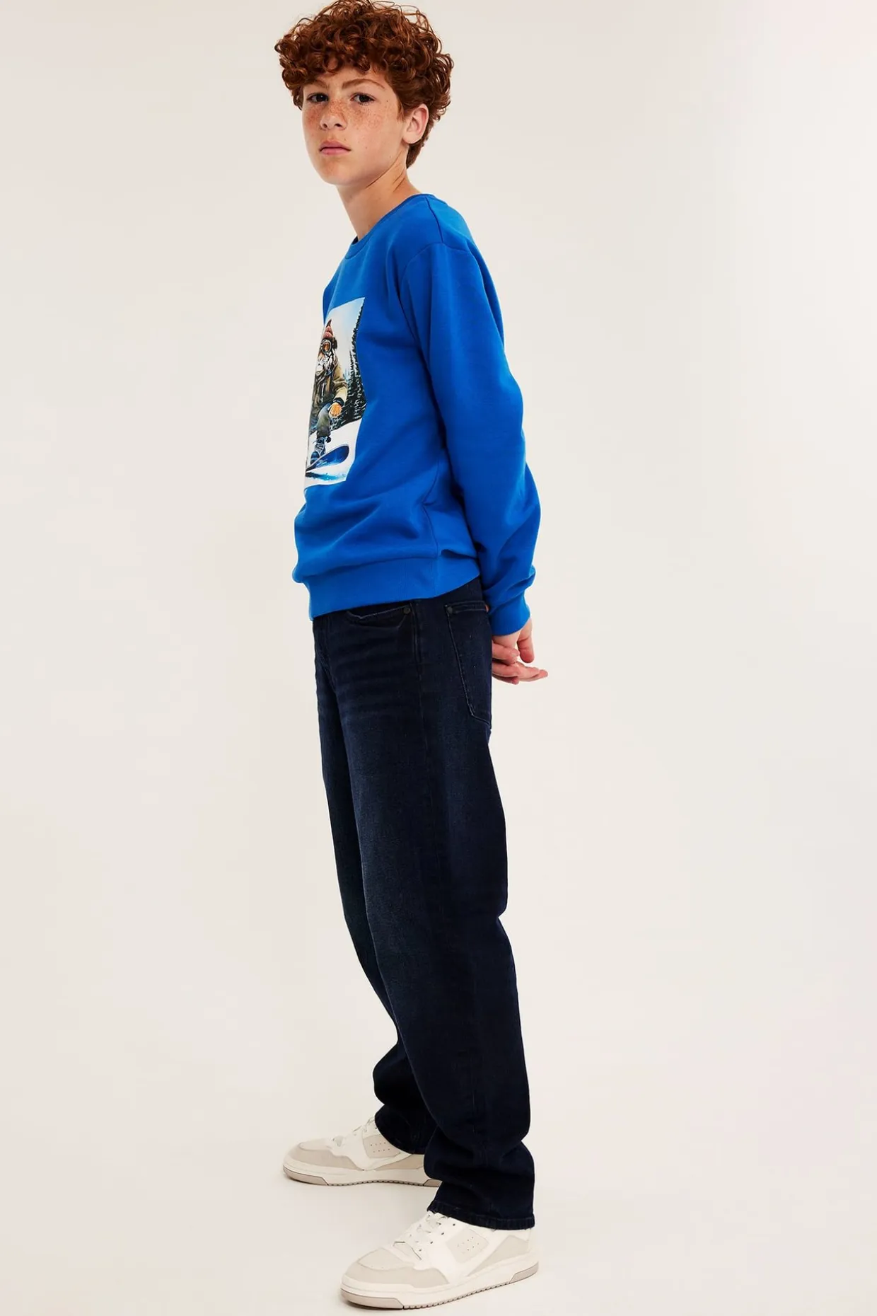 Loose jeans mid waist | Sinimusta denim | Lapset | Kappahl