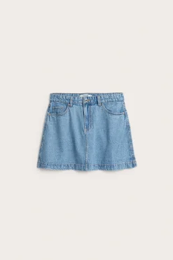Lyhyt A-linjainen farkkuhame | Vaalea denim | Naiset | Kappahl