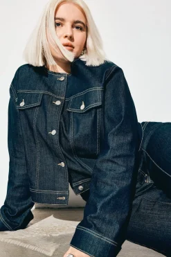 Lyhyt farkkutakki | Tumma denim | Naiset | Kappahl