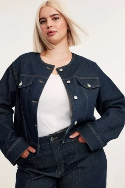 Lyhyt farkkutakki | Tumma denim | Naiset | Kappahl