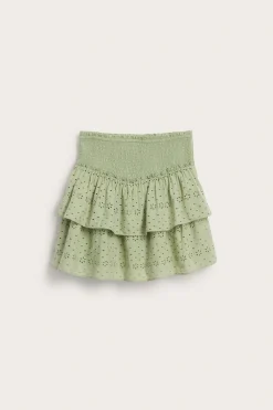 Lyhyt hame, broderie anglaise | Tummanvihreä | Lapset | Kappahl