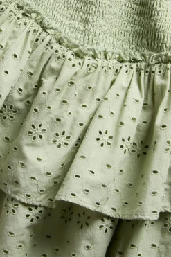 Lyhyt hame, broderie anglaise | Tummanvihreä | Lapset | Kappahl
