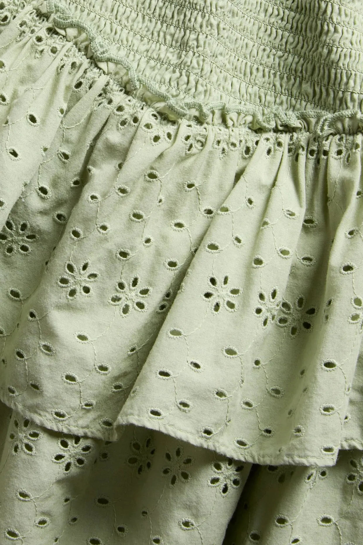 Lyhyt hame, broderie anglaise | Tummanvihreä | Lapset | Kappahl