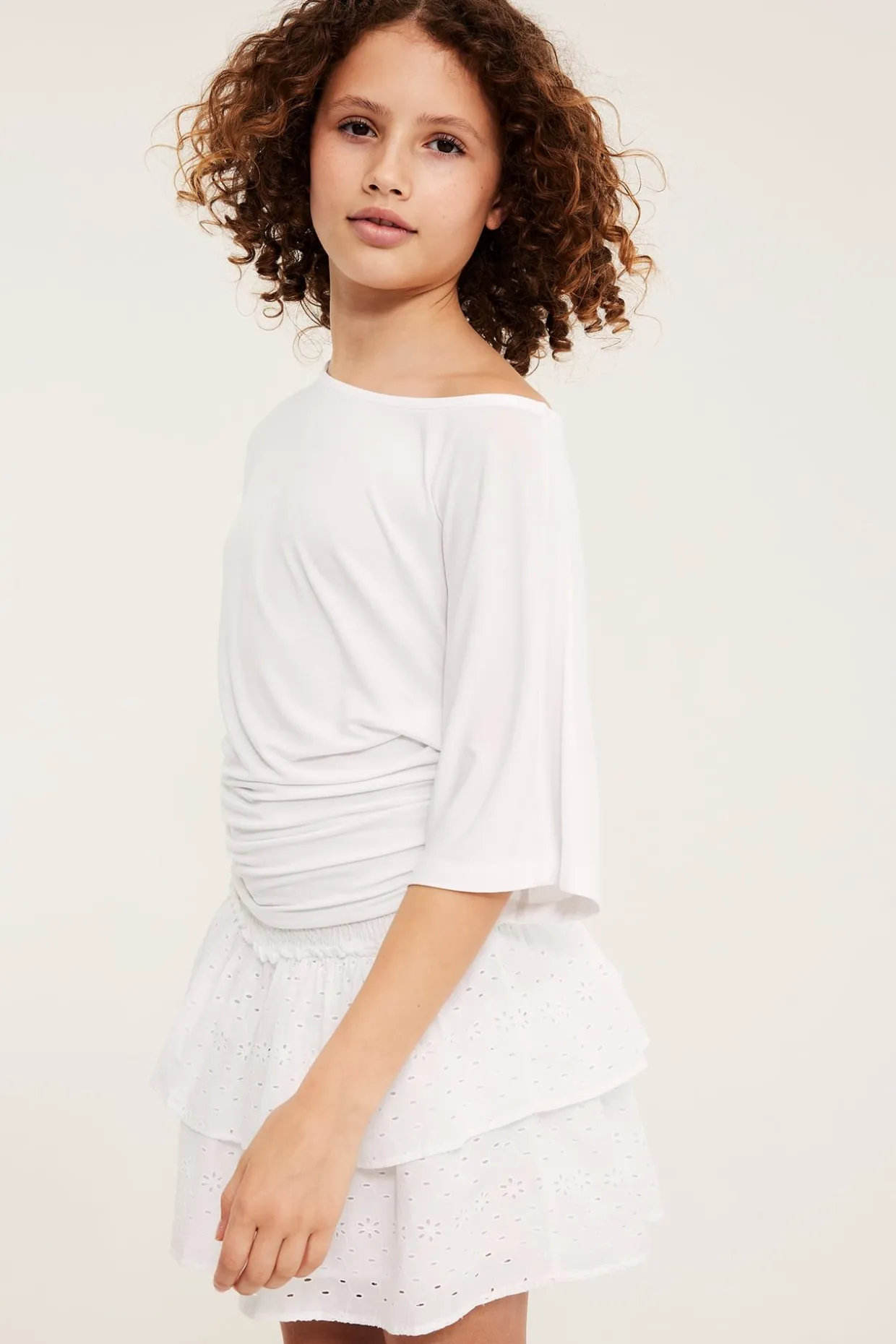 Lyhyt hame, broderie anglaise | Valkoinen | Lapset | Kappahl