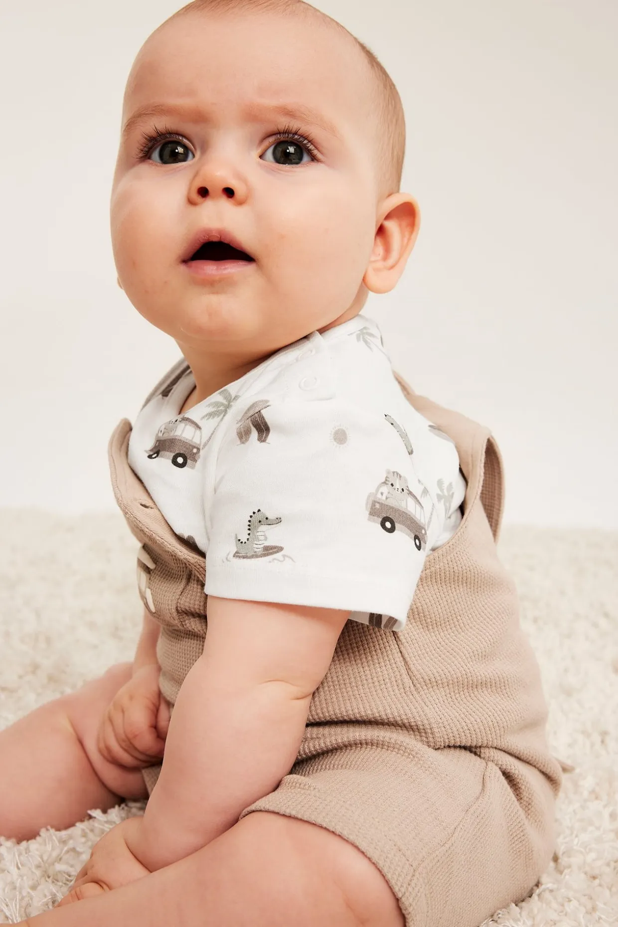 Lyhythihainen body eläinkuviolla | Beige | Vauvat | Kappahl