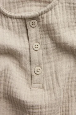Lyhythihainen body musliinikankaasta | Beige | Vauvat | Kappahl