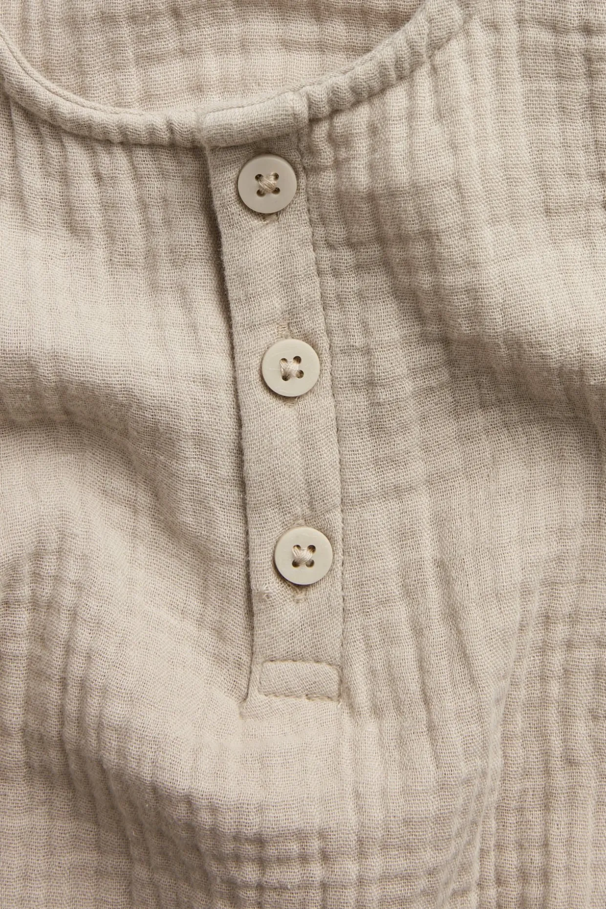 Lyhythihainen body musliinikankaasta | Beige | Vauvat | Kappahl