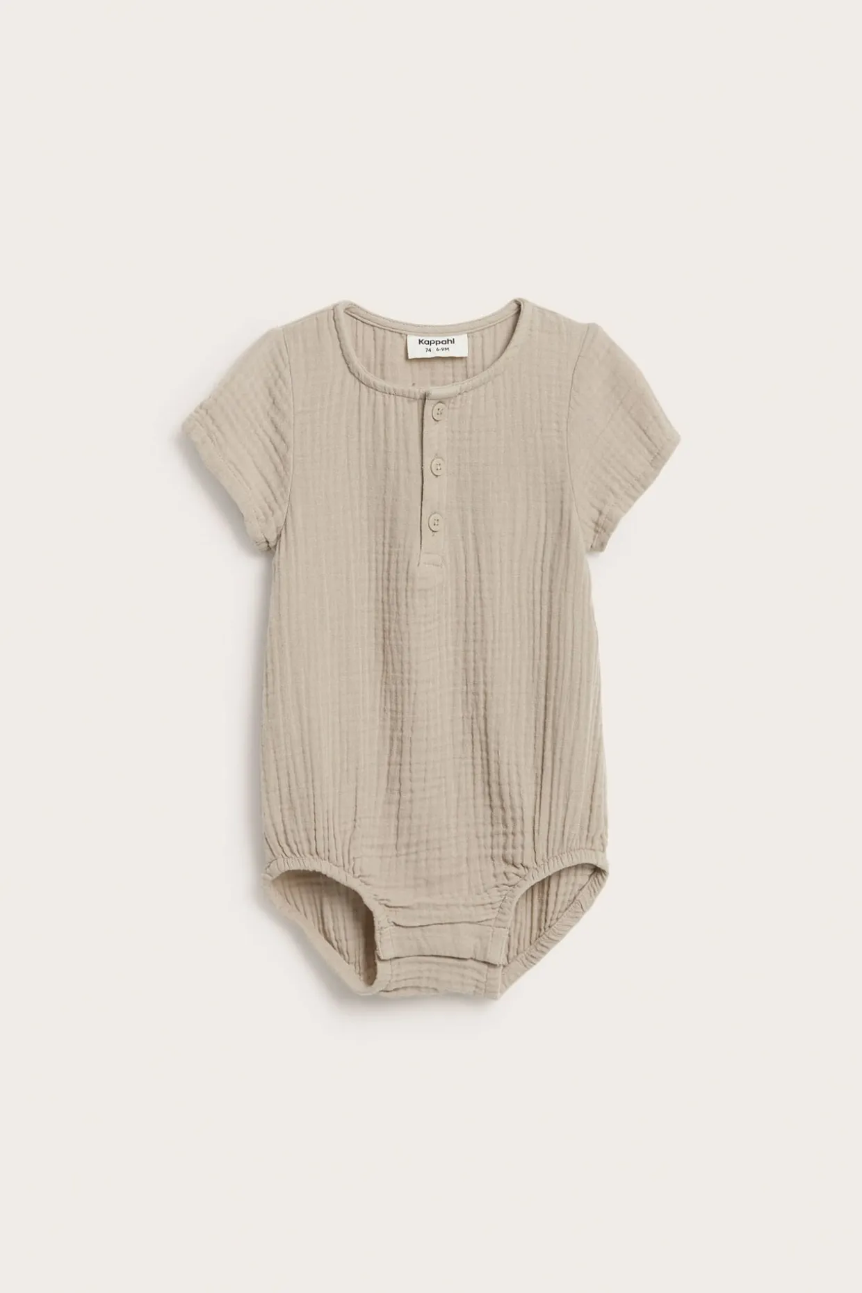 Lyhythihainen body musliinikankaasta | Beige | Vauvat | Kappahl