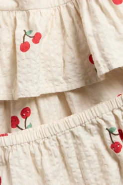 Lyhythihainen kirsikkakuvioinen mekko | Beige | Lapset | Kappahl