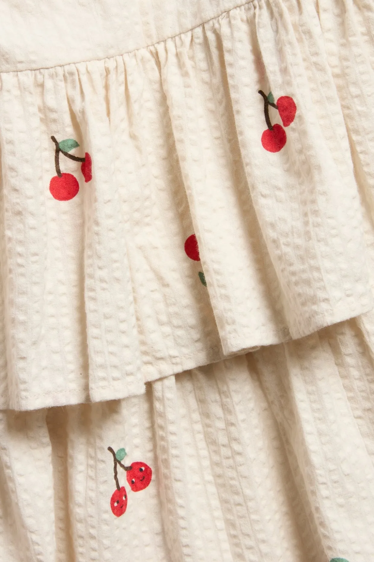Lyhythihainen kirsikkakuvioinen mekko | Beige | Lapset | Kappahl