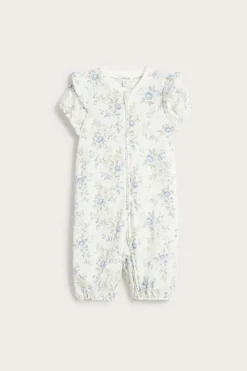 Lyhythihainen kukkakuvioinen pyjama | Luonnonvalkoinen | Vauvat | Newbie