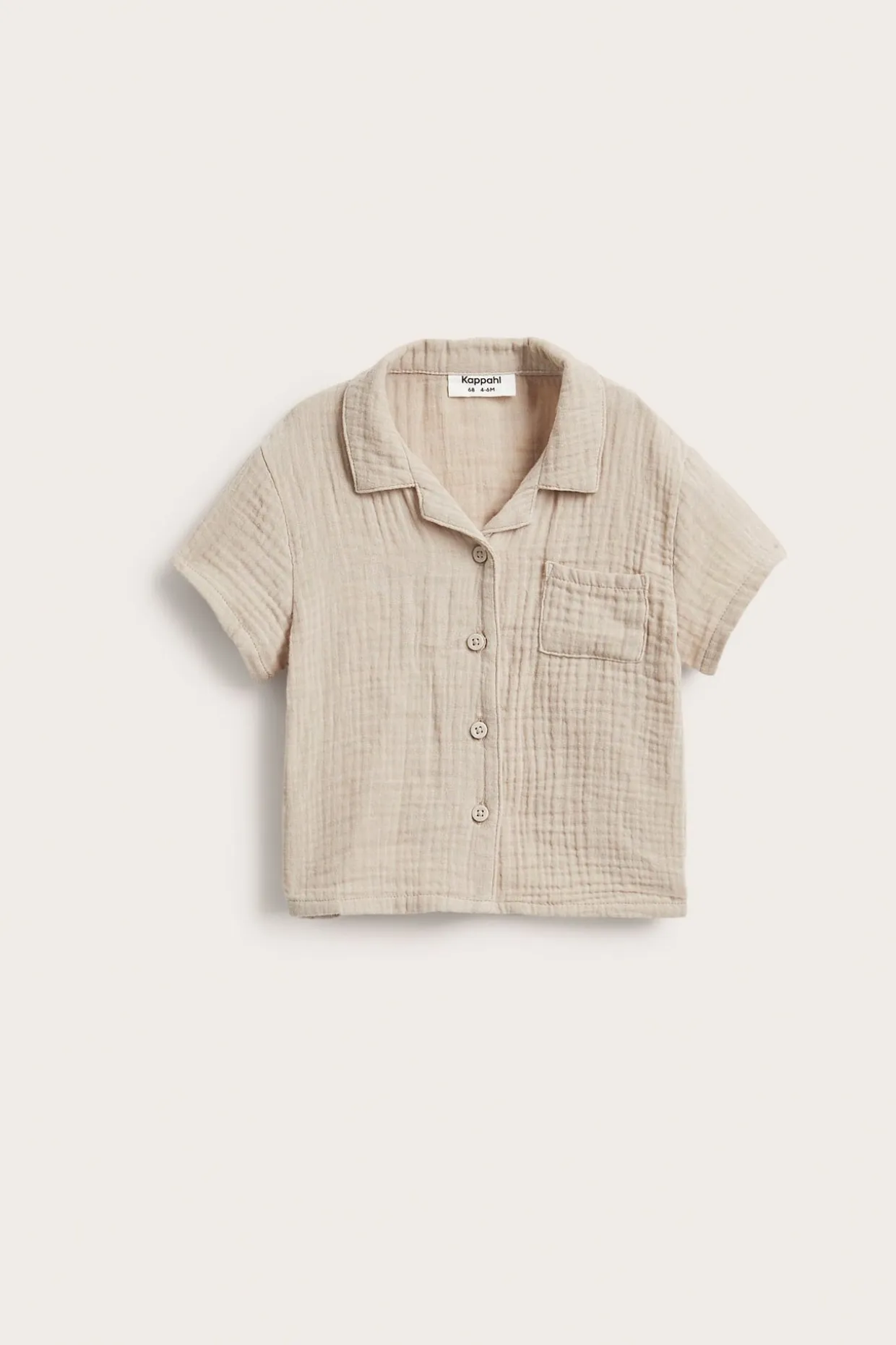 Lyhythihainen musliinipaita | Beige | Vauvat | Kappahl