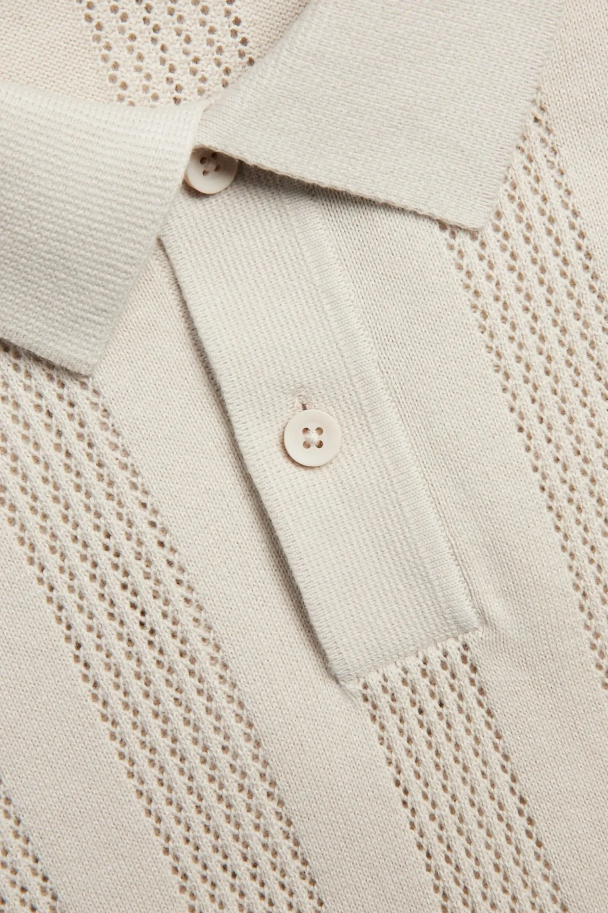 Lyhythihainen neulepusero | Vaaleanbeige | Miehet | Kappahl