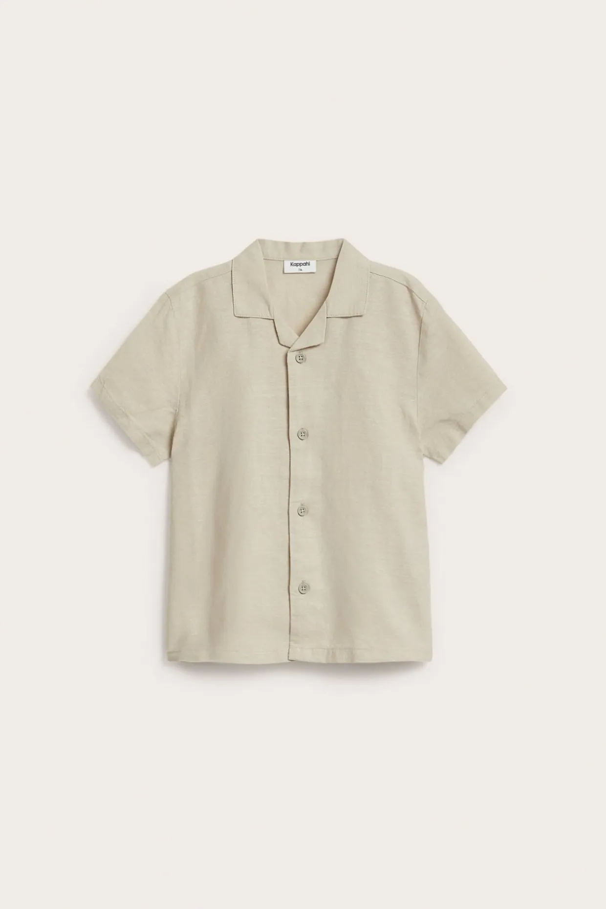 Lyhythihainen pellavasekoitteinen paita resort-kauluksella | Beige | Lapset | Kappahl