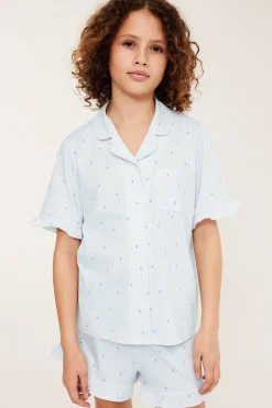 Lyhythihainen puuvillapyjama | Sininen | Lapset | Kappahl