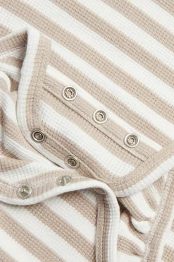 Lyhythihainen raidallinen body | Beige | Vauvat | Kappahl