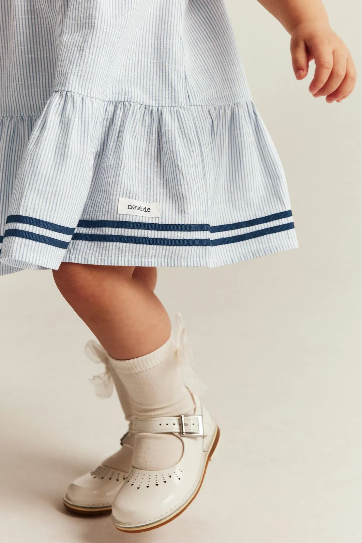 Lyhythihainen raidallinen mekko | Sininen | Vauvat | Newbie