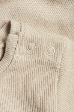 Lyhythihainen ribattu body | Beige | Vauvat | Kappahl