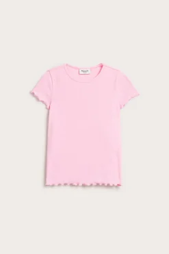 Lyhythihainen ribattu paita | Pinkki | Lapset | Kappahl