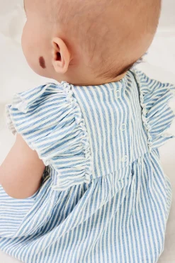 Lyhythihainen röyhelösomisteinen mekko | Vaaleansininen | Vauvat | Kappahl