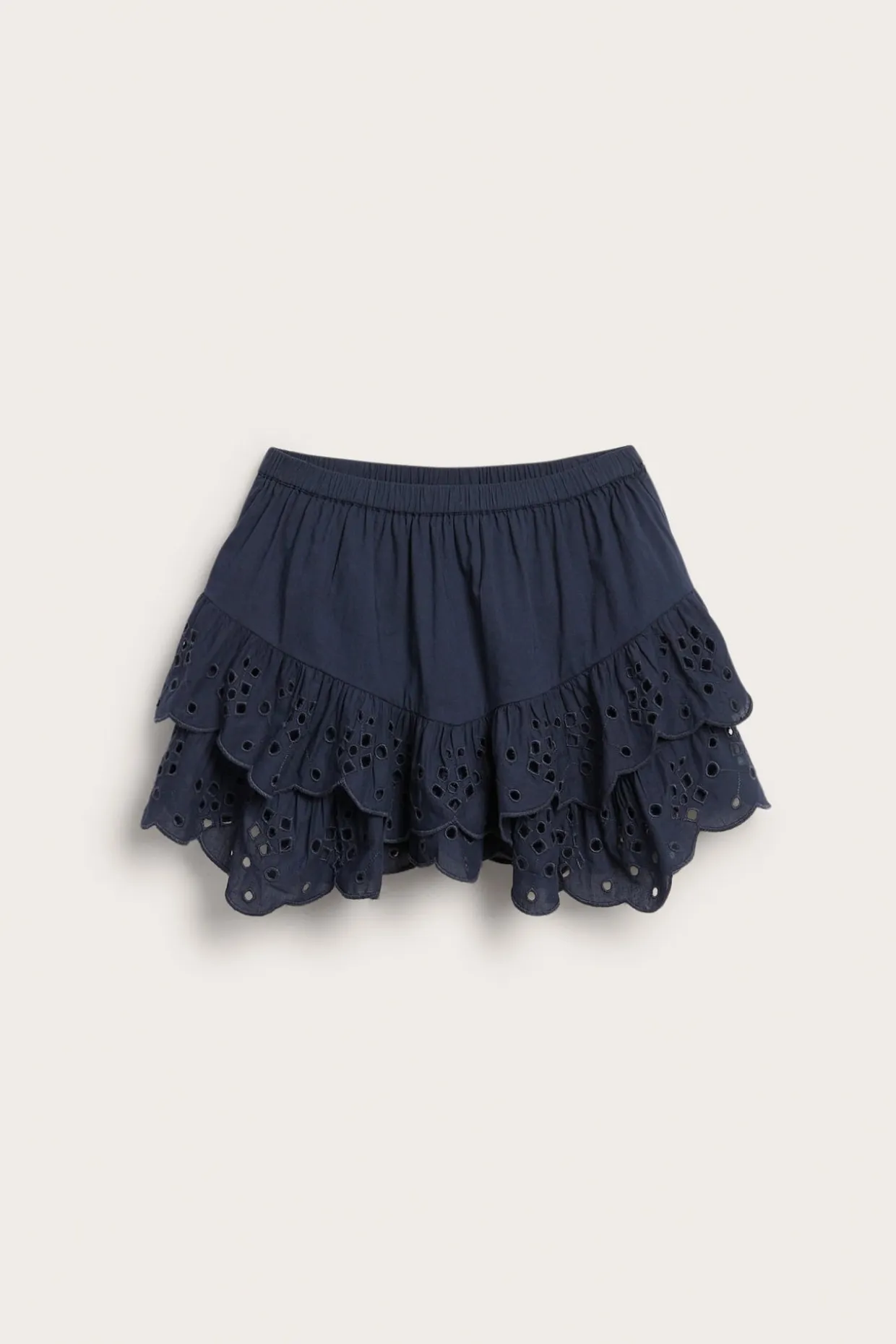Lyhyt röyhelöhame, jossa on englantilaista kirjontaa | Tummansininen | Lapset | Kappahl