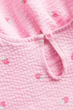 Mansikkakuvioitu aaltoileva peplum-paita | Vaaleanpunainen | Lapset | Kappahl