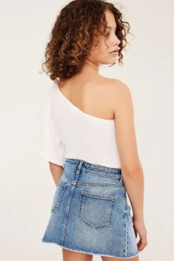 Matalavyötäröinen farkkuhame | Vaalea denim | Lapset | Kappahl