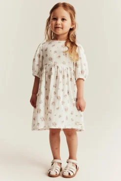 Mekko, jossa on puhvihihat | Luonnonvalkoinen | Lapset | Newbie
