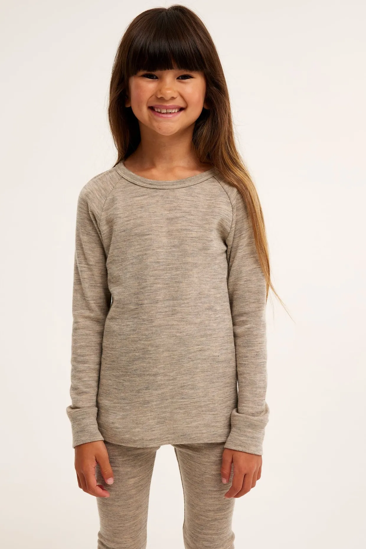 Merinovillaa oleva Kaxs-malliston aluskerrastopaita | Meleerattu beige | Lapset | Kappahl
