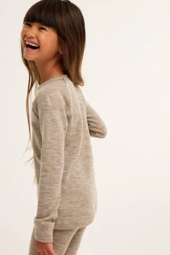 Merinovillaa oleva Kaxs-malliston aluskerrastopaita | Meleerattu beige | Lapset | Kappahl