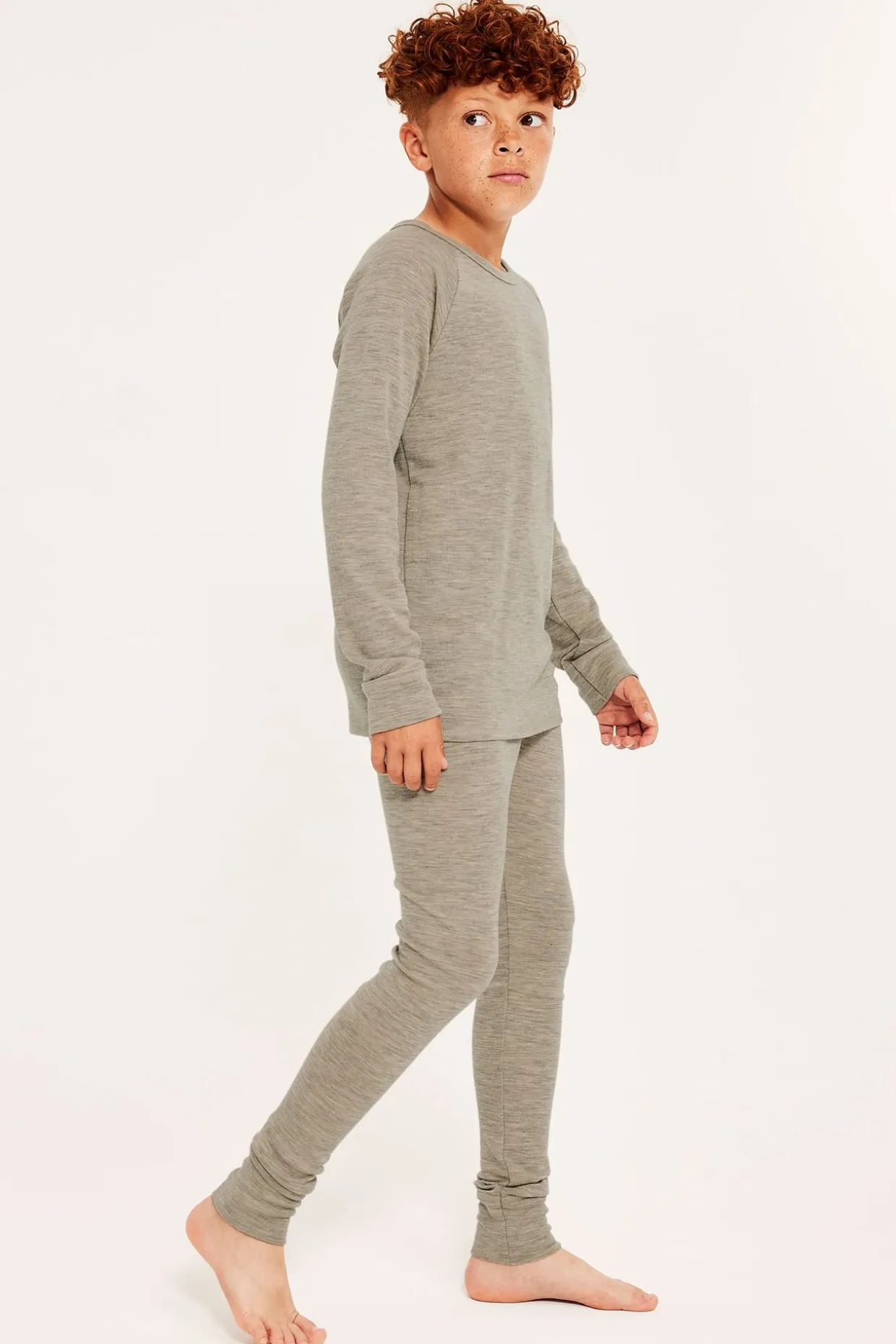 Merinovillaa olevat aluskerrastohousut | Meleerattu beige | Lapset | Kappahl