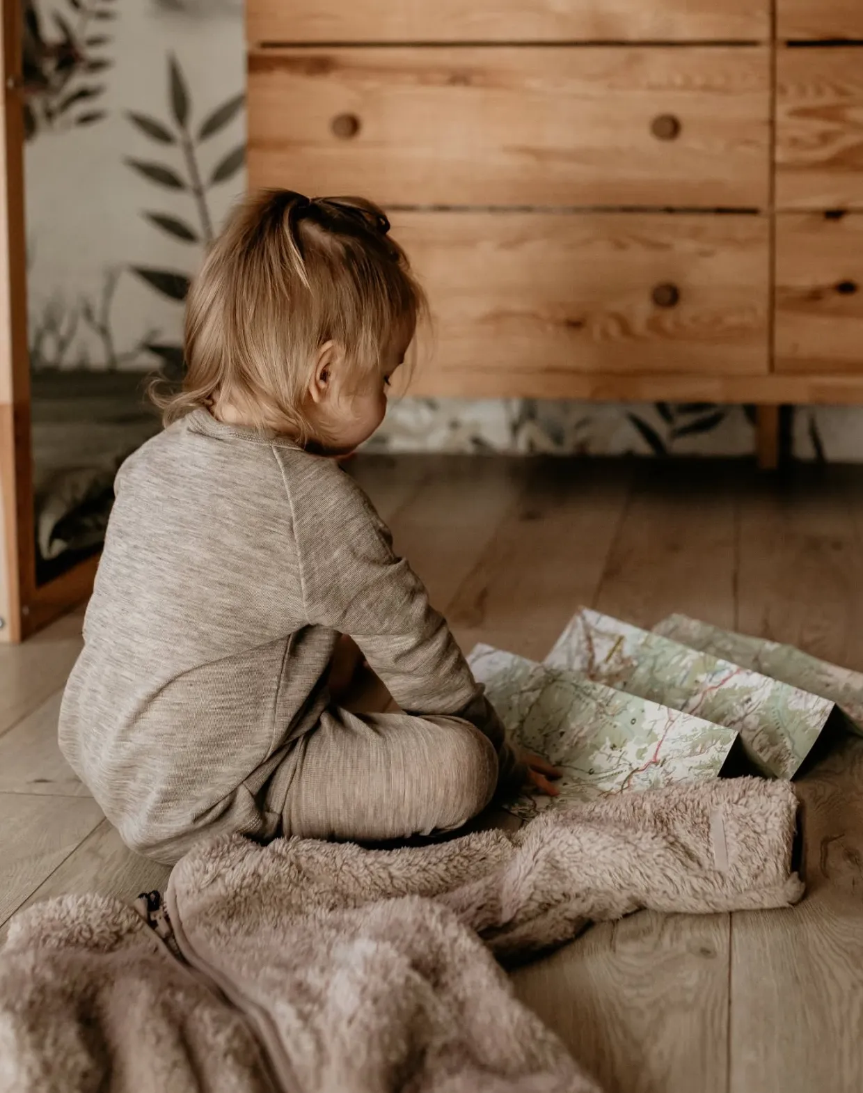 Merinovillaa olevat Kaxs-malliston aluskerrastohousut | Meleerattu beige | Lapset | Kappahl