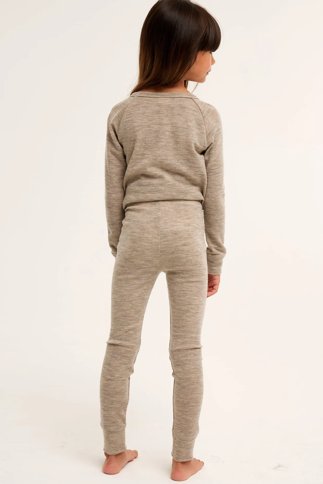 Merinovillaa olevat Kaxs-malliston aluskerrastohousut | Meleerattu beige | Lapset | Kappahl