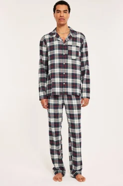 Miesten ruudullinen flanellipyjama | Tummansininen | Miehet | Kappahl