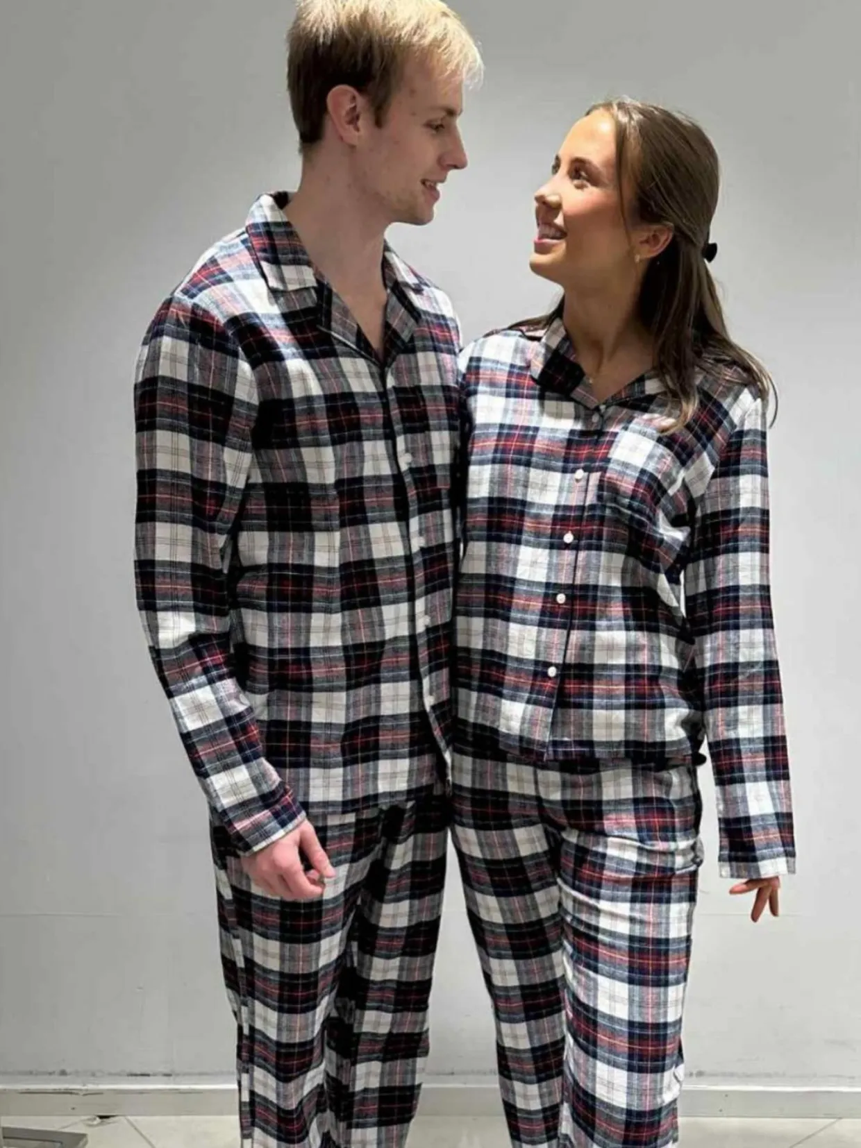 Miesten ruudullinen flanellipyjama | Tummansininen | Miehet | Kappahl