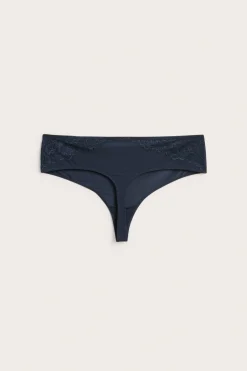 Mikromateriaalia olevat stringit | Tummansininen | Naiset | Kappahl
