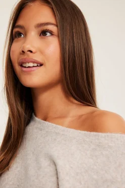 Neulottu pusero, jossa on venepääntie | Beige | Lapset | Kappahl