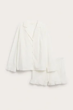 Newbie Womanin pyjama englantilaisella kirjonnalla | Luonnonvalkoinen | Lapset | Newbie