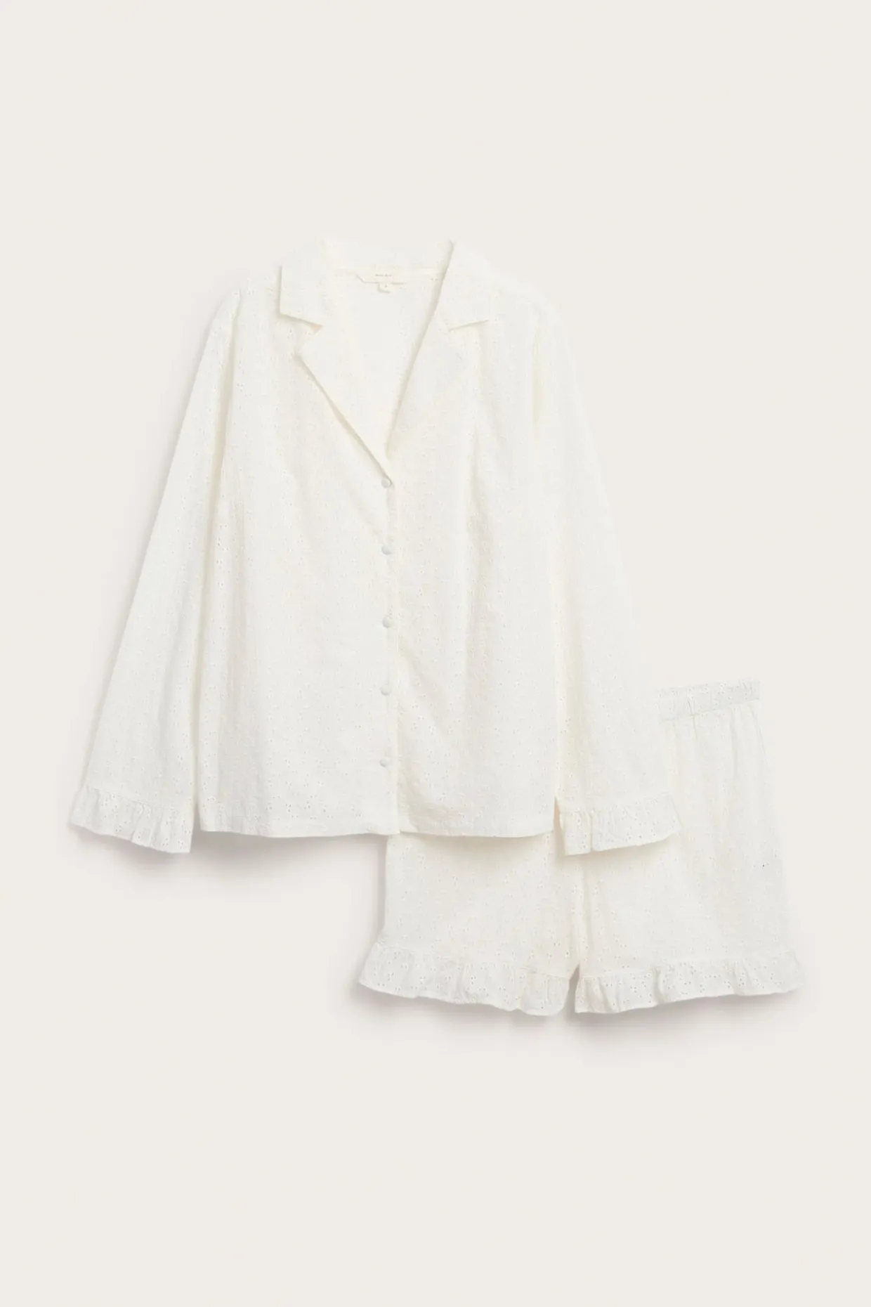 Newbie Womanin pyjama englantilaisella kirjonnalla | Luonnonvalkoinen | Lapset | Newbie