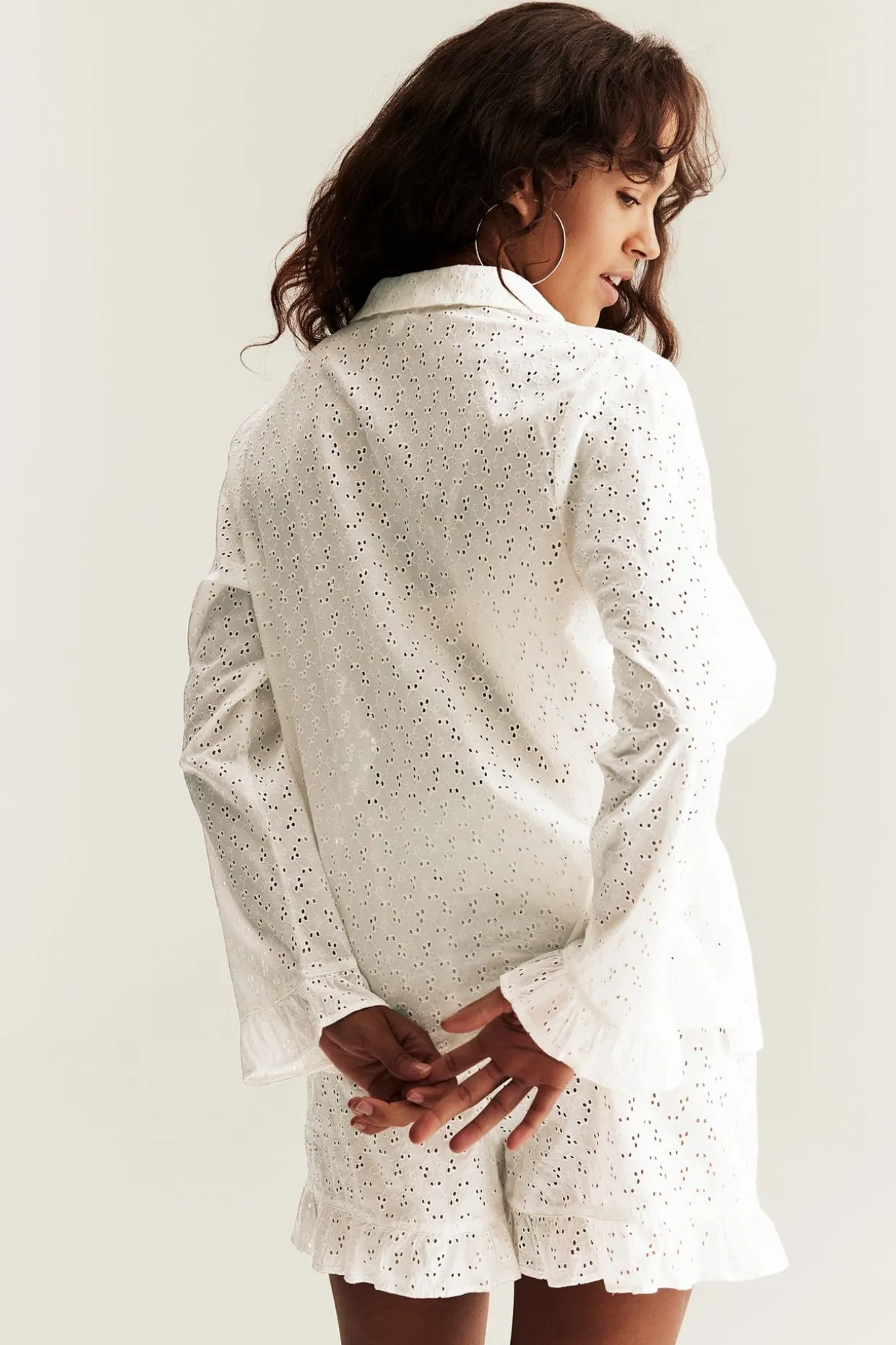 Newbie Womanin pyjama englantilaisella kirjonnalla | Luonnonvalkoinen | Lapset | Newbie