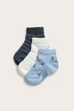 Nilkkasukat, 3-pack | Sininen | Vauvat | Newbie
