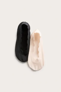 Näkymättömät sukat aaltoilevalla reunalla, 2-pack | Musta | Naiset | Kappahl