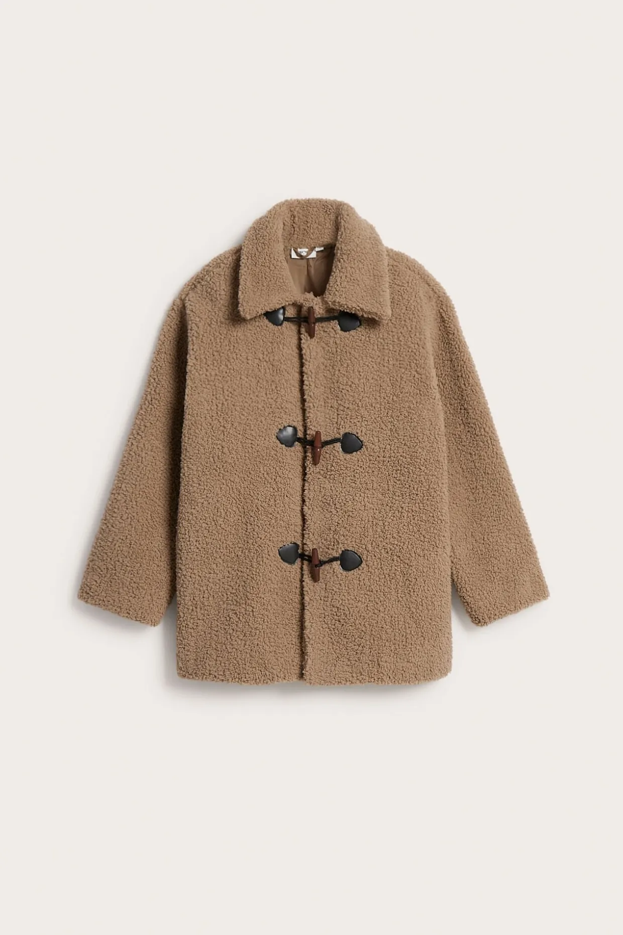 Nukkakangastakki duffel-napeilla | Beige | Naiset | Kappahl
