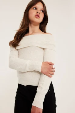 Off-shoulder-neulepusero | Valkoinen | Lapset | Kappahl